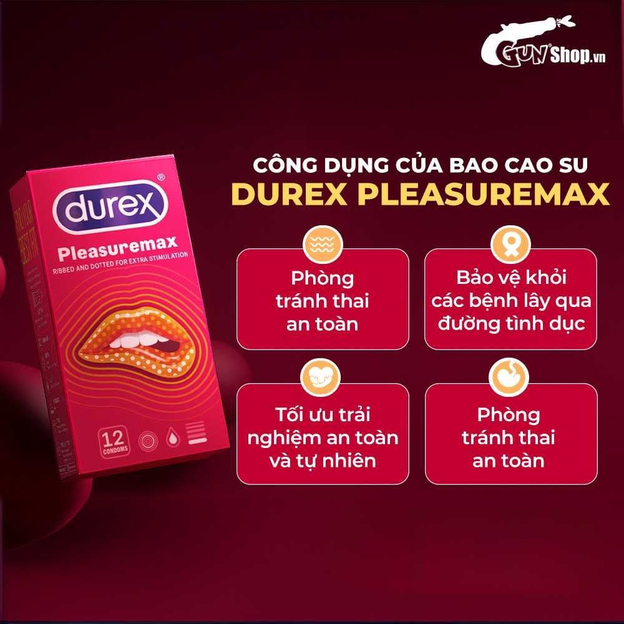 Bao cao su Durex Pleasuremax gân gai kích thích