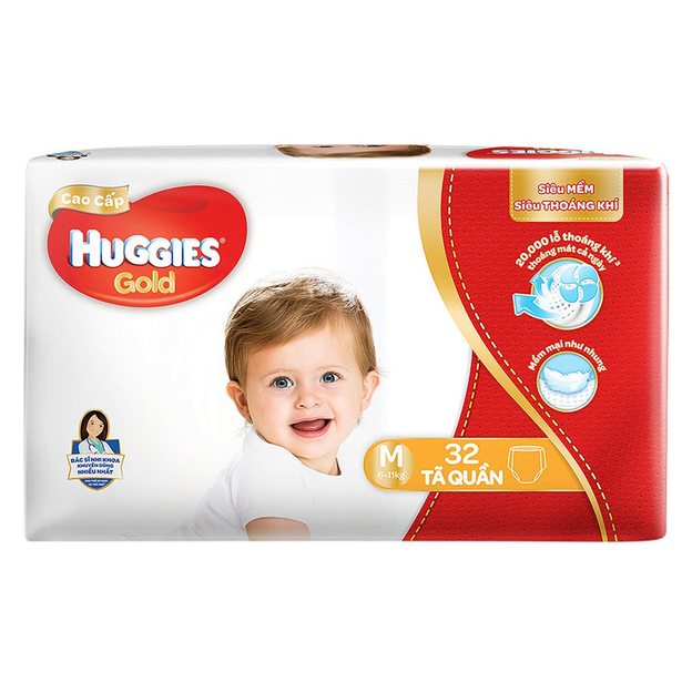 Bỉm Huggies Gold mềm mại thoáng khí