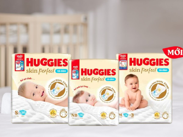 Bỉm Huggies Skin Perfect tinh chất tràm trà