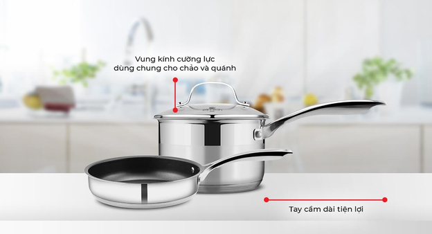Chất liệu Inox sáng bóng mang lại sự sang trọng cho căn bếp (Nguồn: Elmich)