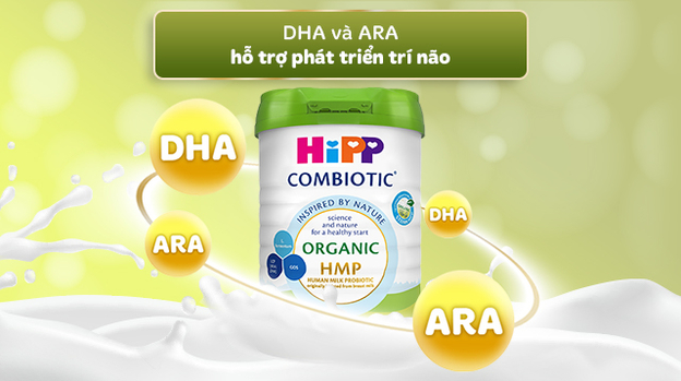 Lon sữa HiPP Combiotic hỗ trợ hệ tiêu hóa và miễn dịch cho bé