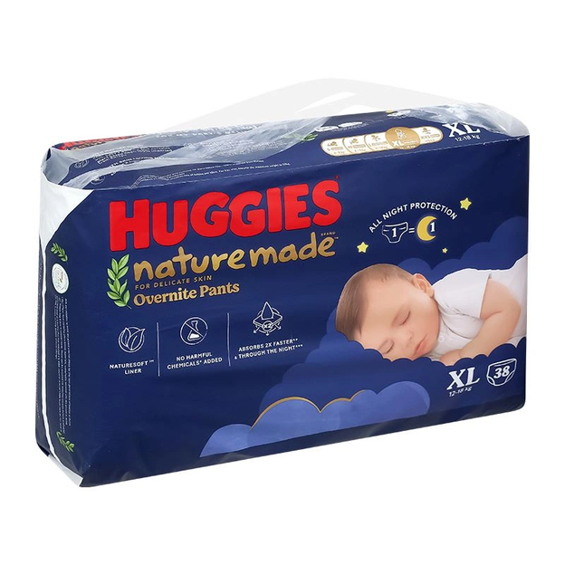 Tã dán đêm Huggies Overnites thấm hút 12h