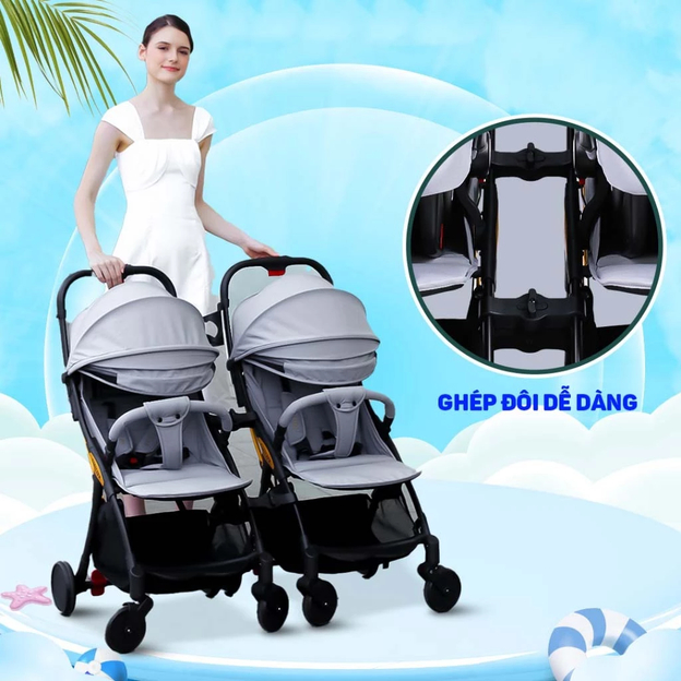 Xe đẩy gấp gọn giúp những chuyến đi chơi trở nên nhẹ nhàng